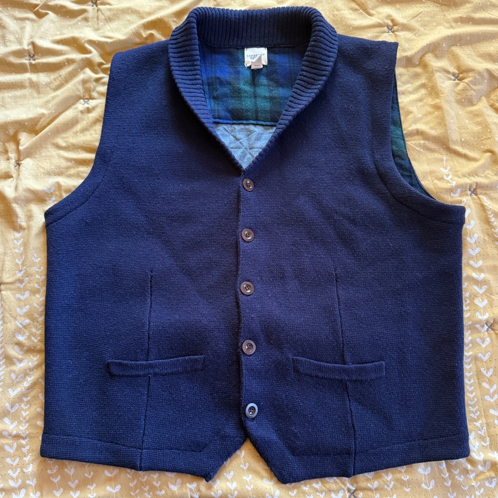 Lands End Shawl Collar Vest